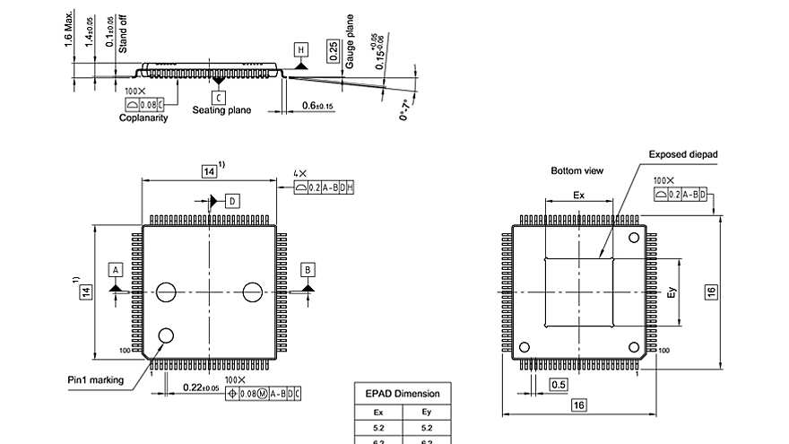 PG-LQFP-100-3_Package Outline