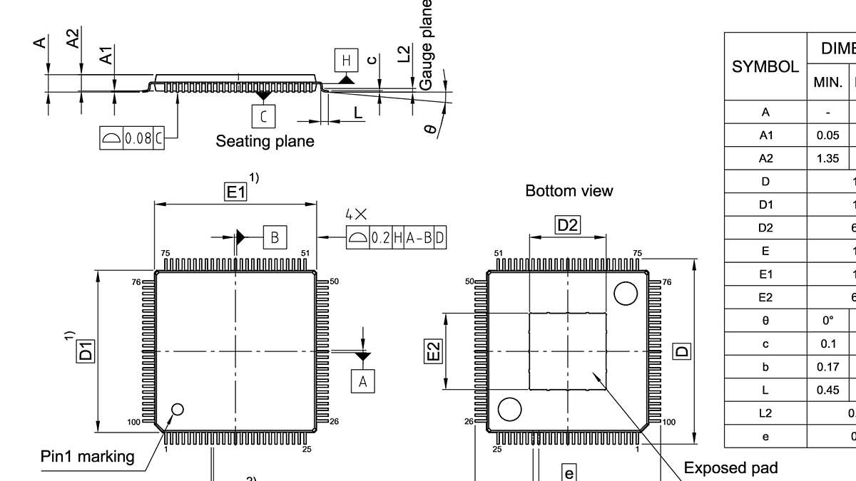PG-LQFP-100-30_Package Outline