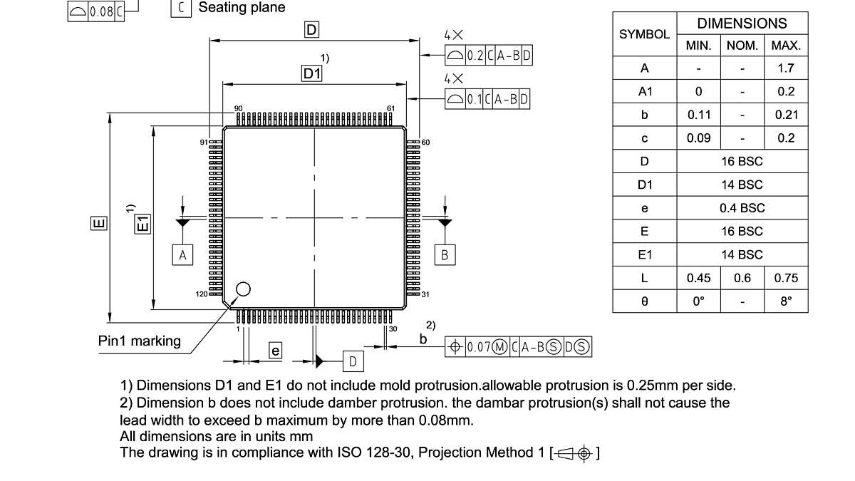 PG-LQFP-120-800_Package Outline