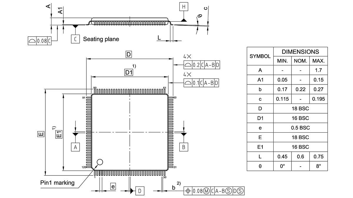 PG-LQFP-120-801_Package Outline