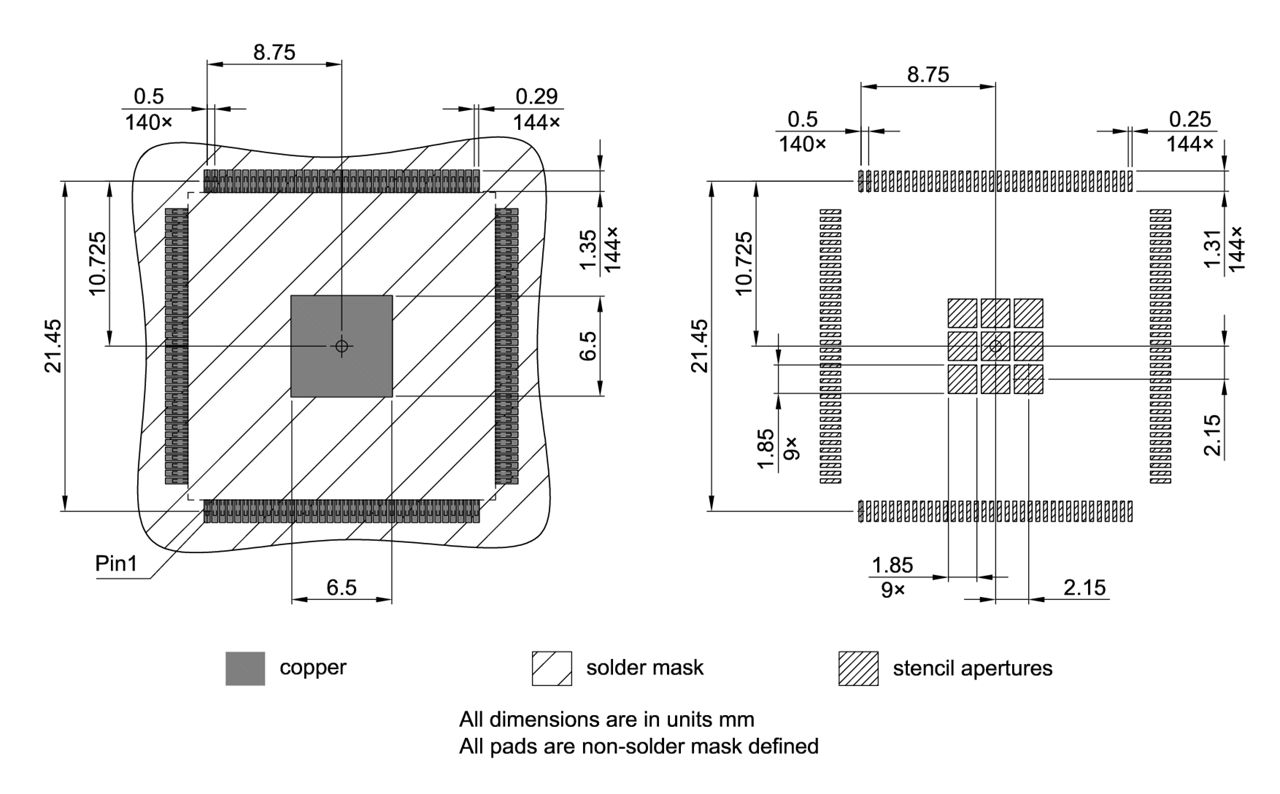 PG-LQFP-144-18_Footprint Drawing