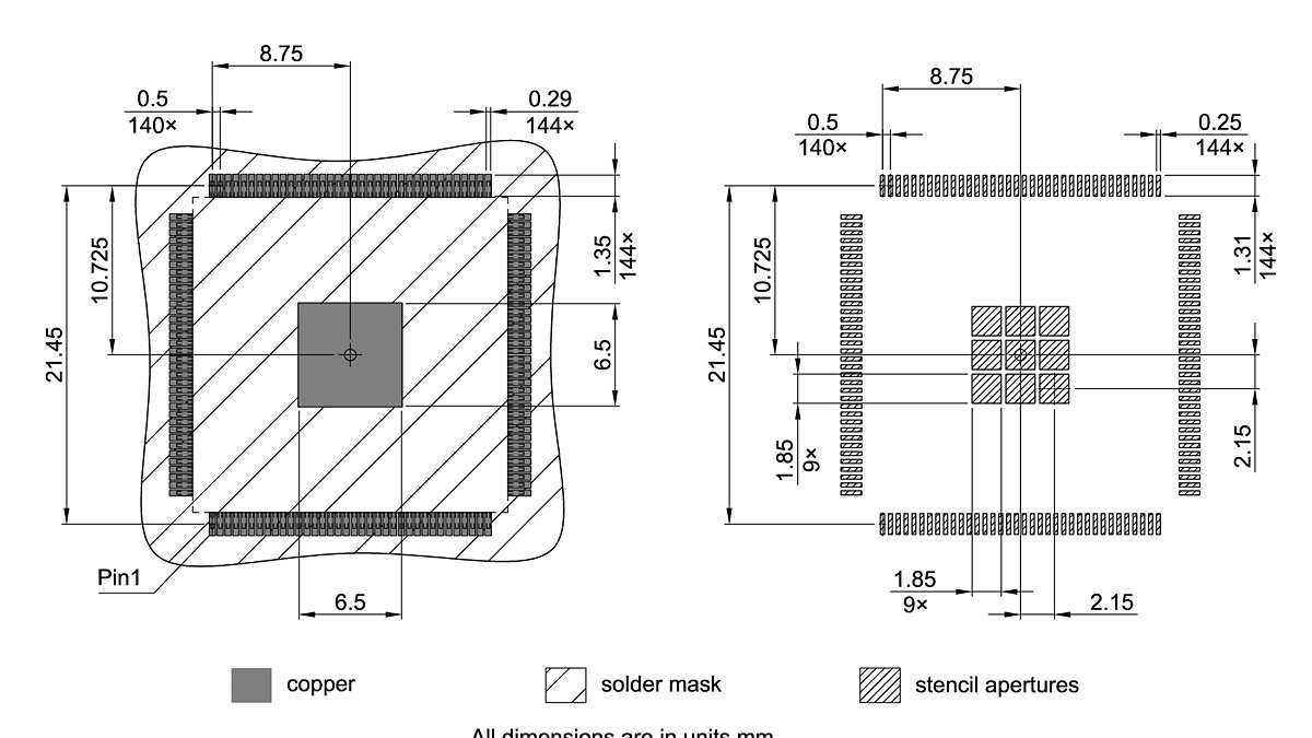 PG-LQFP-144-18_Footprint Drawing