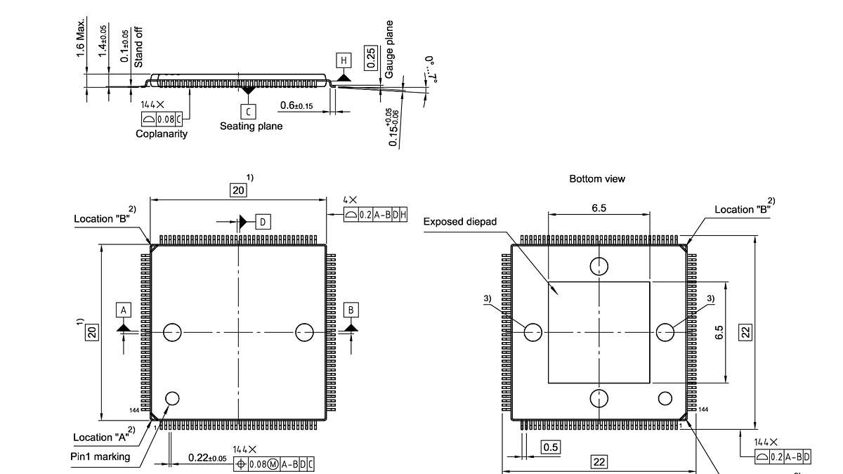 PG-LQFP-144-18_Package Outline