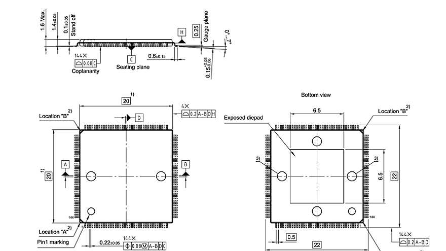PG-LQFP-144-18_Package Outline