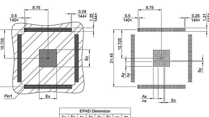 PG-LQFP-144-23_Footprint Drawing