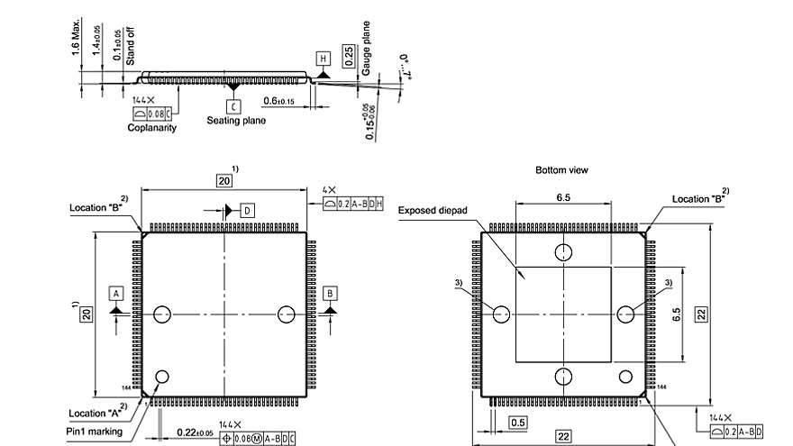 PG-LQFP-144-23_Package Outline