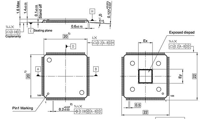 PG-LQFP-144-24_Package Outline