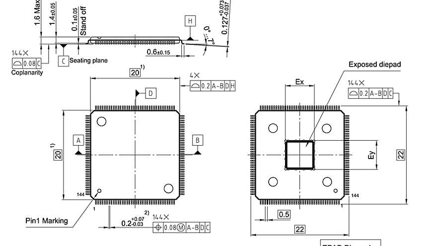 PG-LQFP-144-24_Package Outline