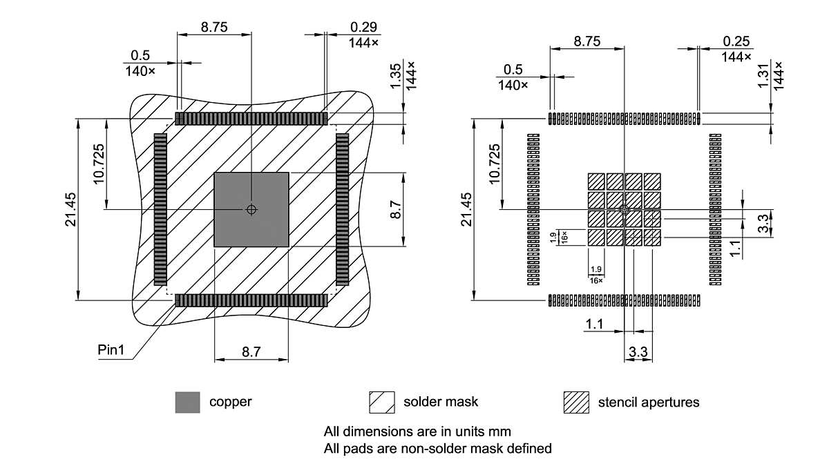 PG-LQFP-144-25_Footprint Drawing