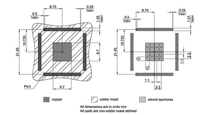 PG-LQFP-144-25_Footprint Drawing