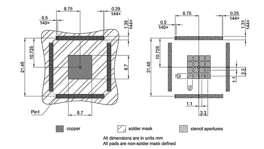 PG-LQFP-144-25_Footprint Drawing