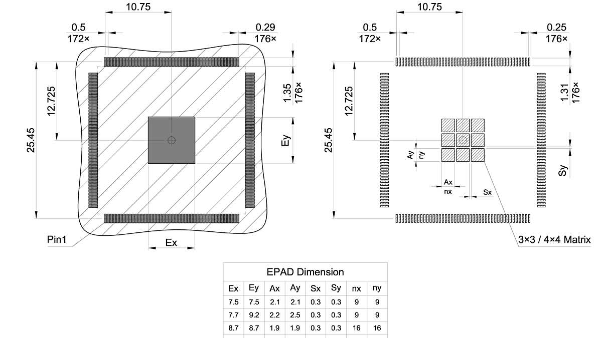 PG-LQFP-176-22_Footprint Drawing