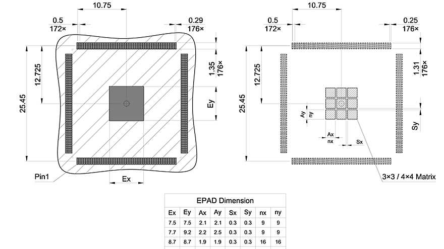 PG-LQFP-176-22_Footprint Drawing