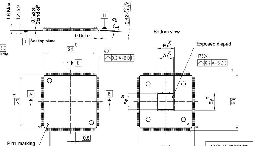 PG-LQFP-176-22_Package Outline