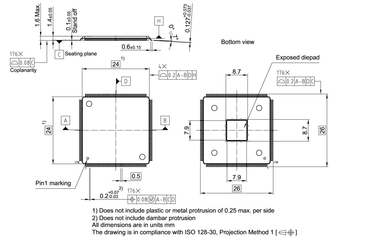 PG-LQFP-176-23_Package Outline