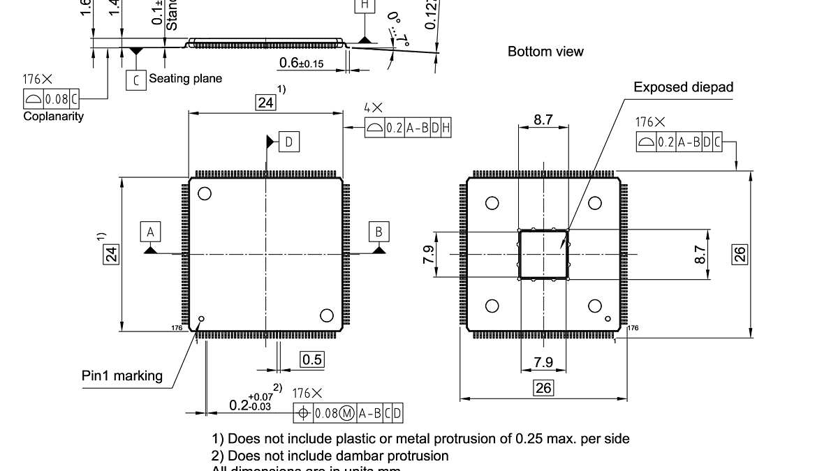 PG-LQFP-176-23_Package Outline