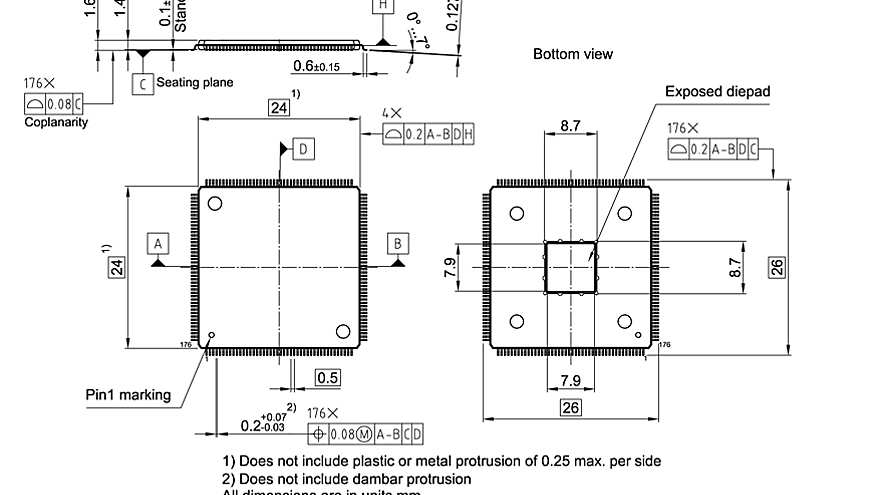 PG-LQFP-176-23_Package Outline