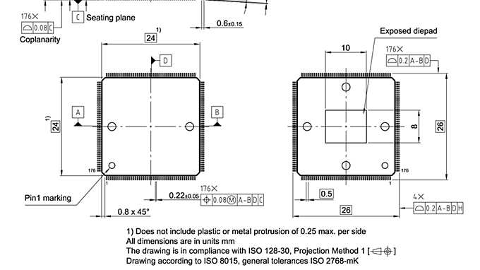 PG-LQFP-176-6_Package Outline