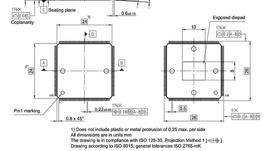 PG-LQFP-176-6_Package Outline