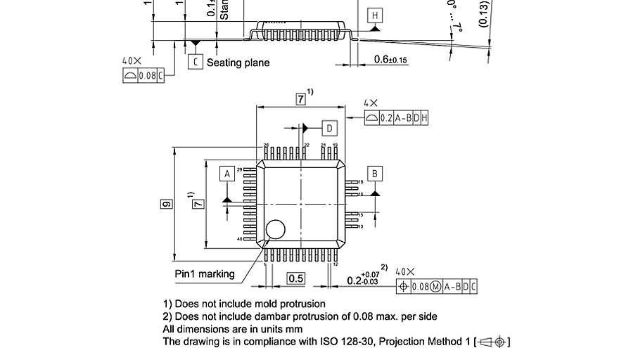 PG-LQFP-40-1_Package Outline