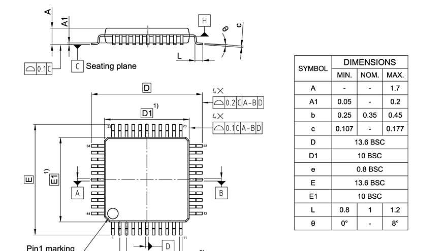 PG-LQFP-44-800_Package Outline