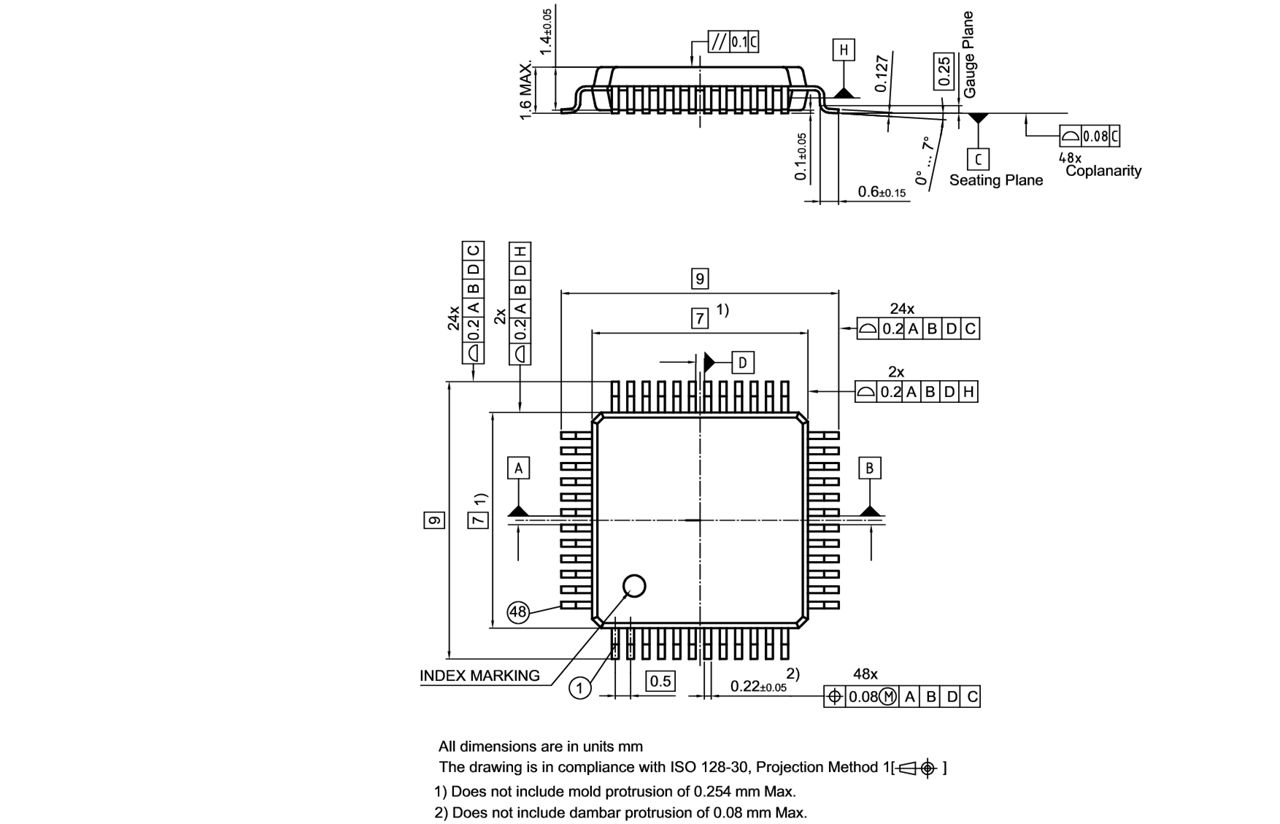 PG-LQFP-48-11_Package Outline