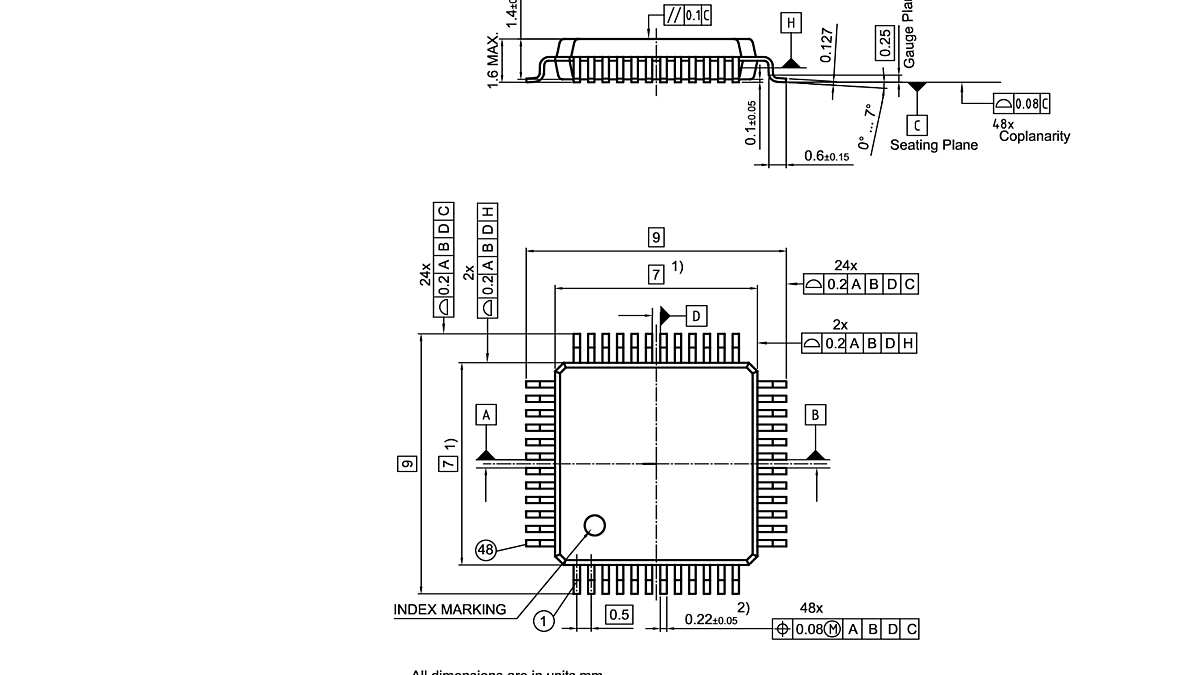 PG-LQFP-48-11_Package Outline