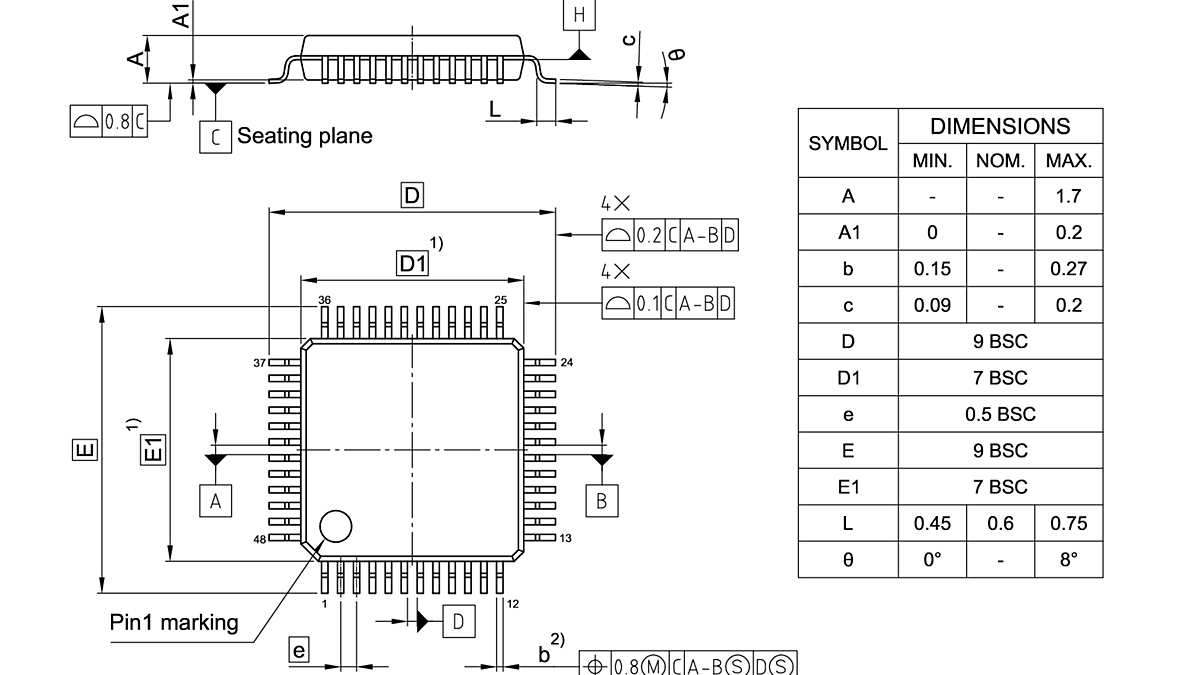 PG-LQFP-48-800_Package Outline