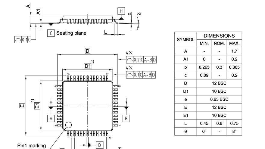 PG-LQFP-52-800_Package Outline
