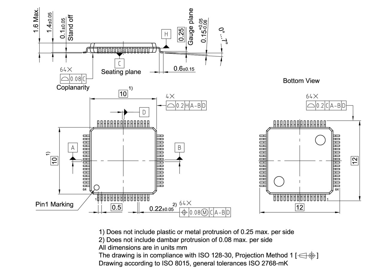 PG-LQFP-64-26_Package Outline