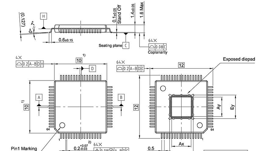 PG-LQFP-64-28_Package Outline