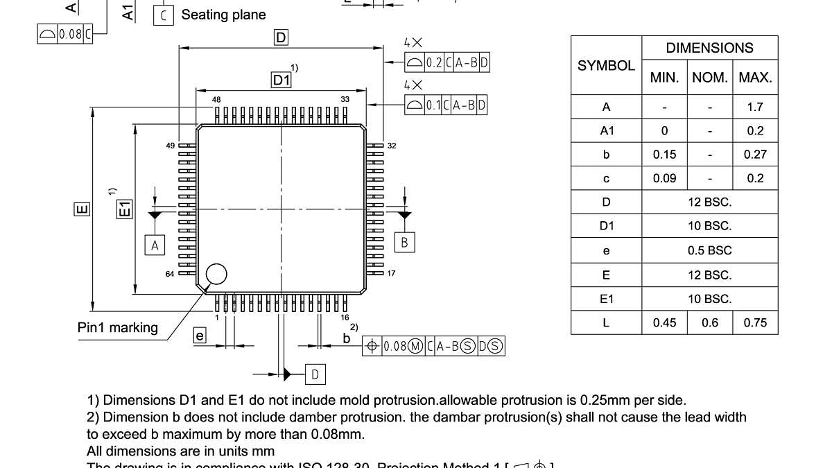 PG-LQFP-64-800_Package Outline