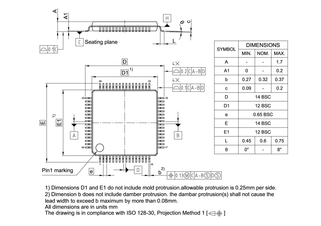 PG-LQFP-64-801_Package Outline