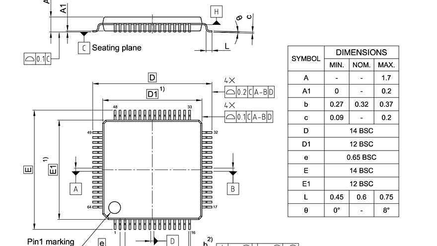 PG-LQFP-64-801_Package Outline