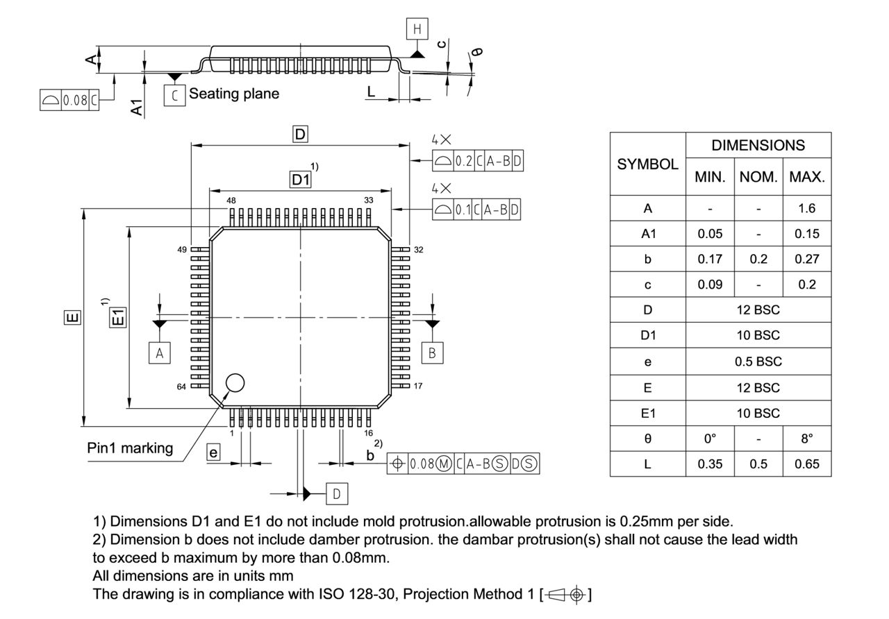 PG-LQFP-64-802_Package Outline