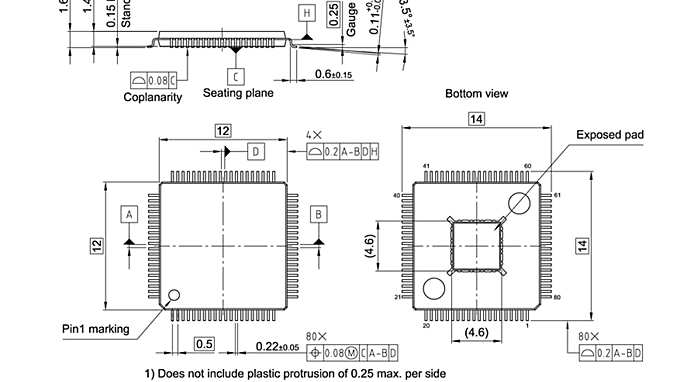 PG-LQFP-80-3_Package Outline