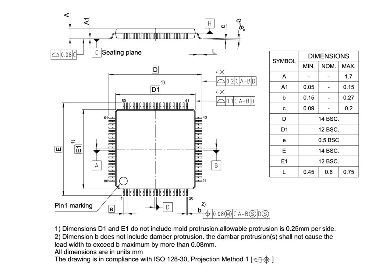 PG-LQFP-80-800_Package Outline