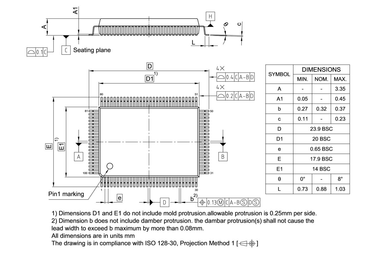 PG-MQFP-100-800_Package Outline