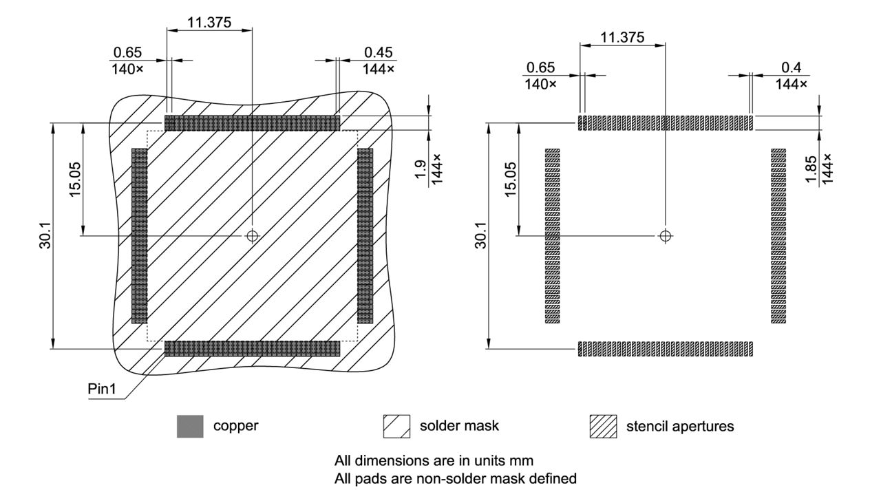PG-MQFP-144-8_Footprint Drawing
