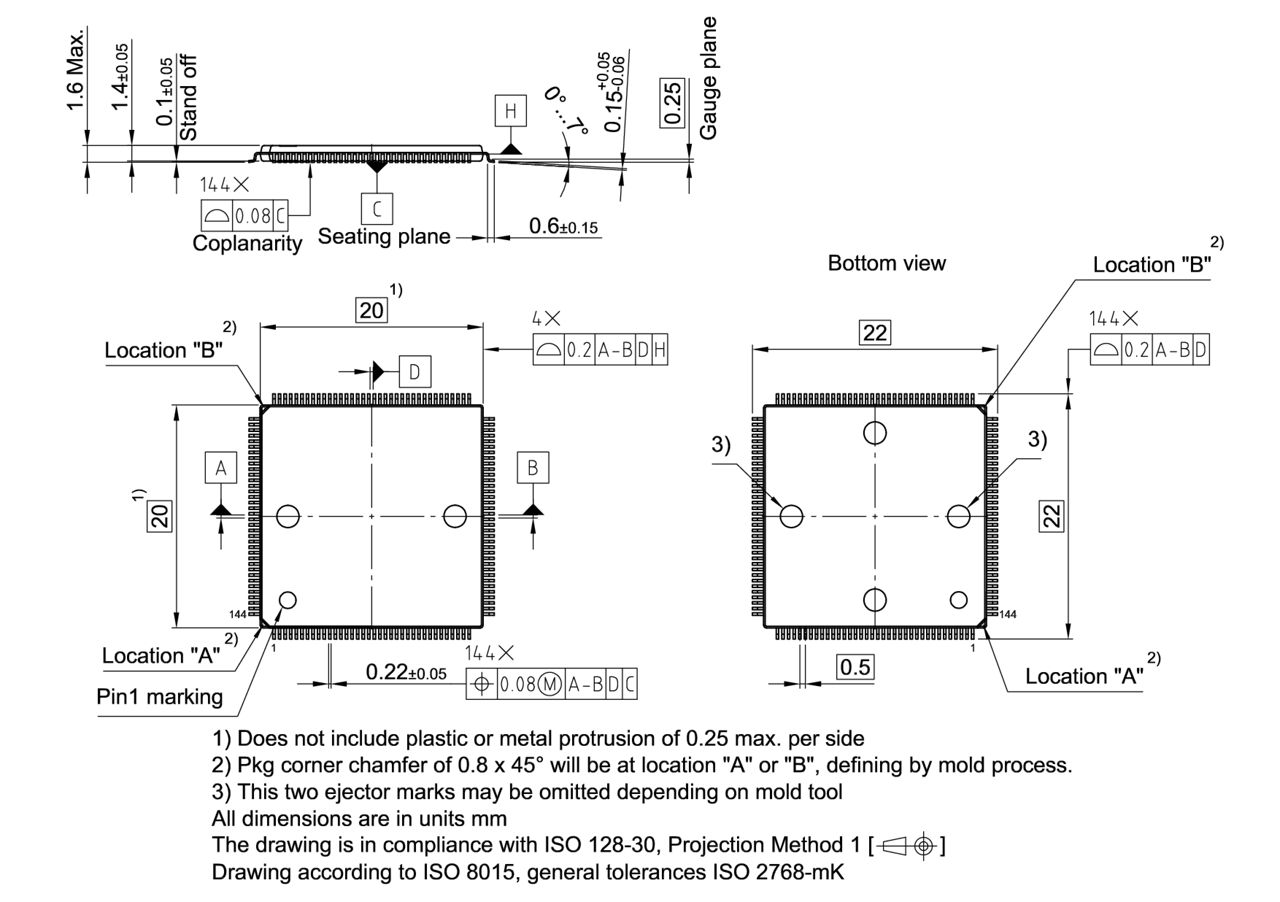 PG-MQFP-144-8_Package Outline