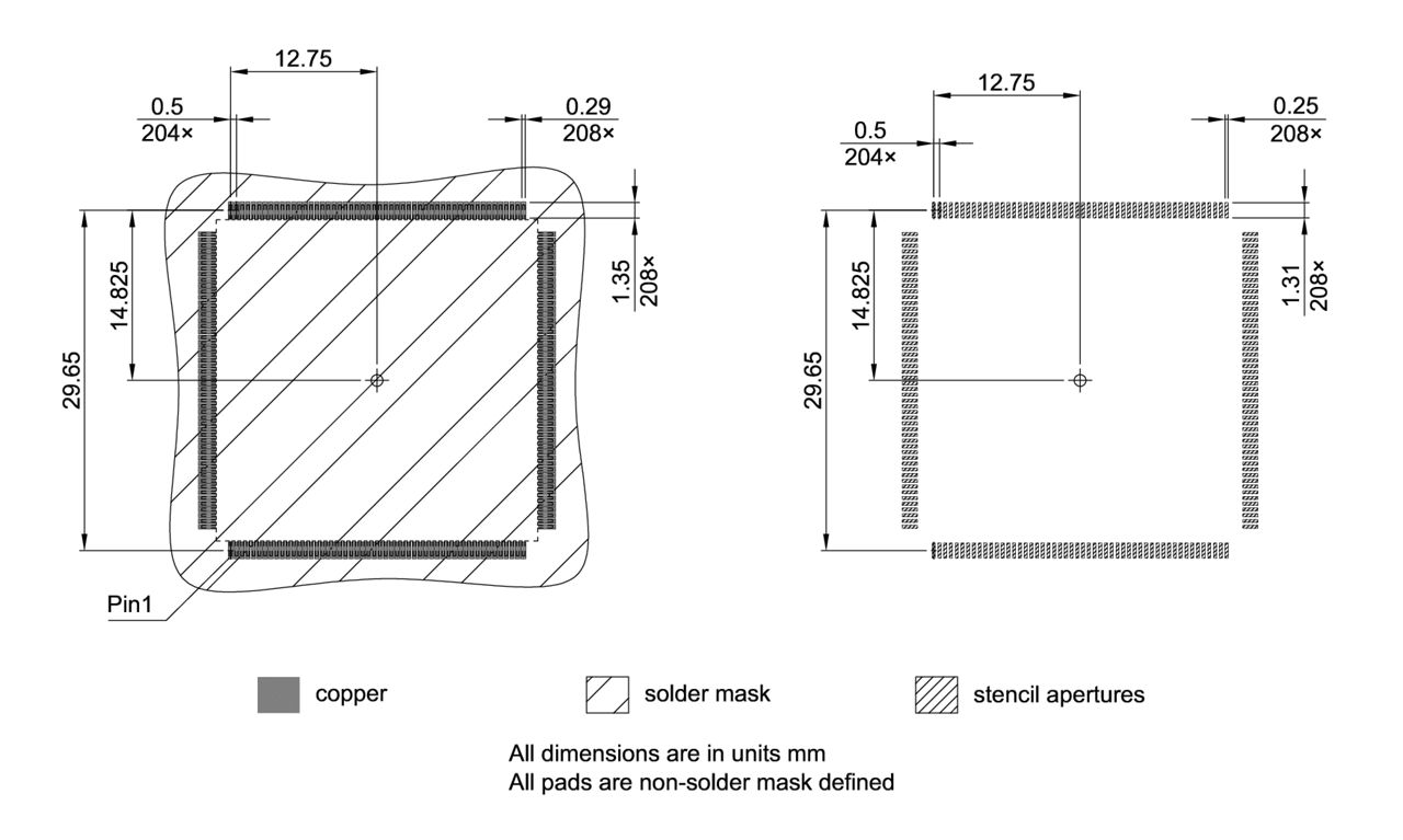 PG-MQFP-208-800_Footprint Drawing