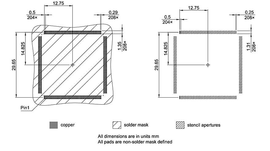 PG-MQFP-208-800_Footprint Drawing