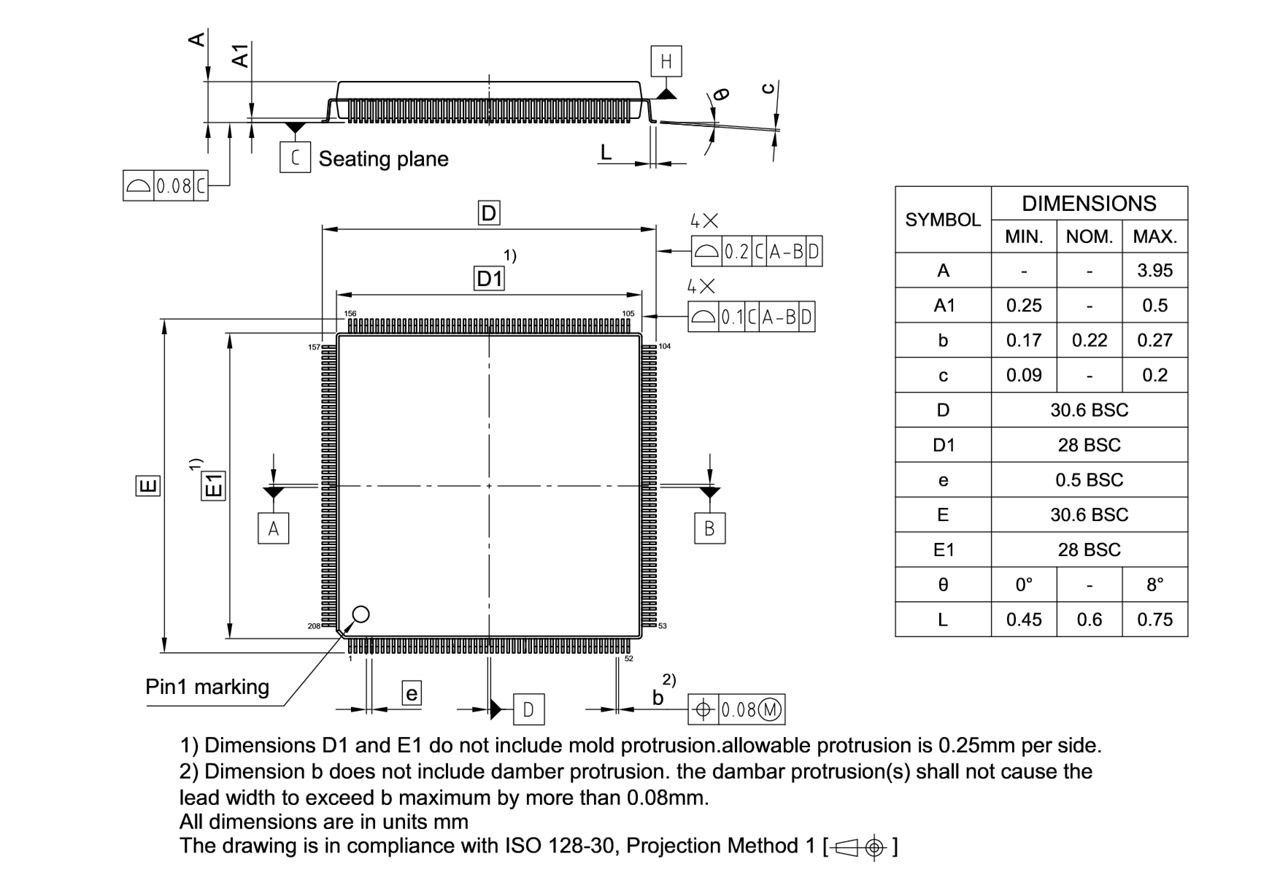PG-MQFP-208-800_Package Outline