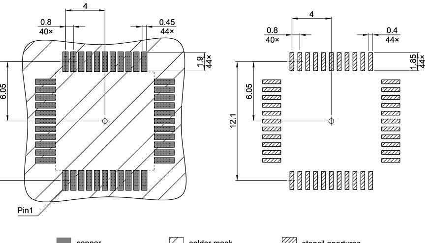 PG-MQFP-44-2_Footprint Drawing