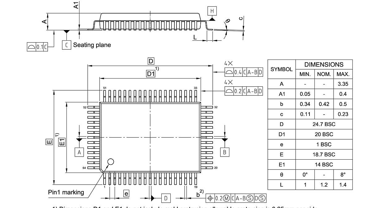 PG-MQFP-64-800_Package Outline