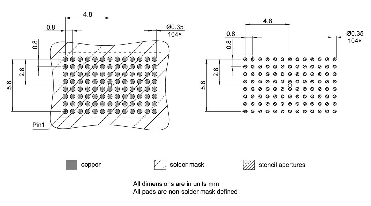 PG-TFBGA-104-850_Footprint Drawing