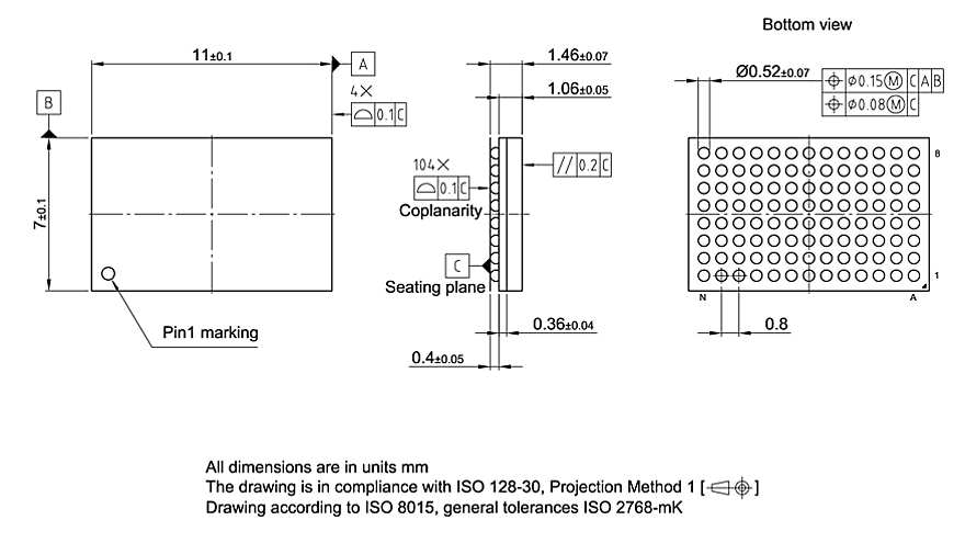 PG-TFBGA-104-850_Package Outline