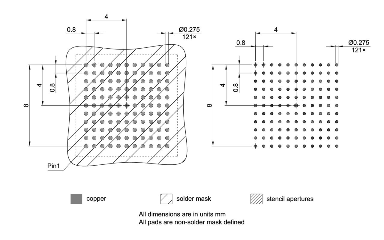 PG-TFBGA-121-800_Footprint Drawing