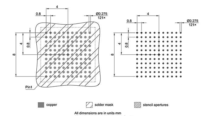 PG-TFBGA-121-800_Footprint Drawing