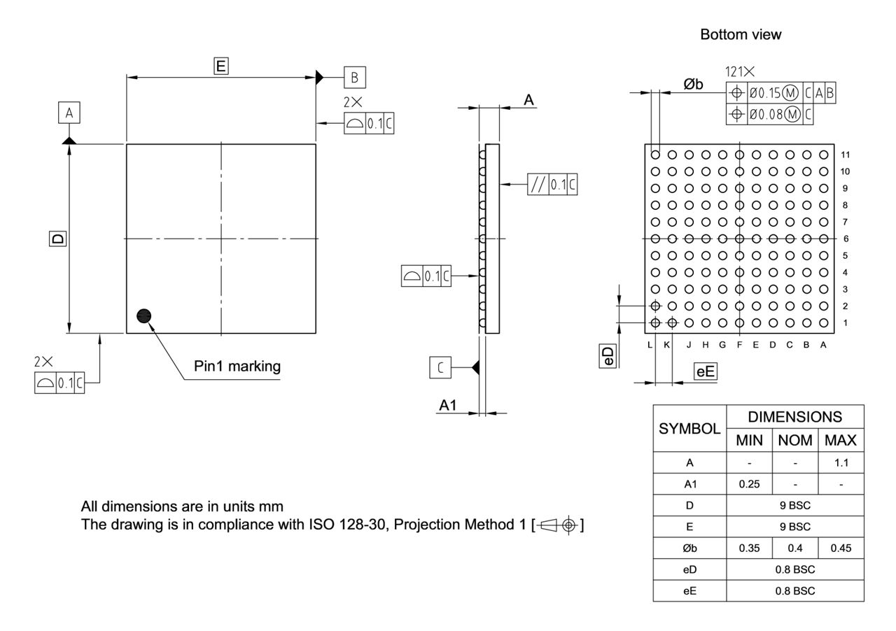 PG-TFBGA-121-801_Package Outline